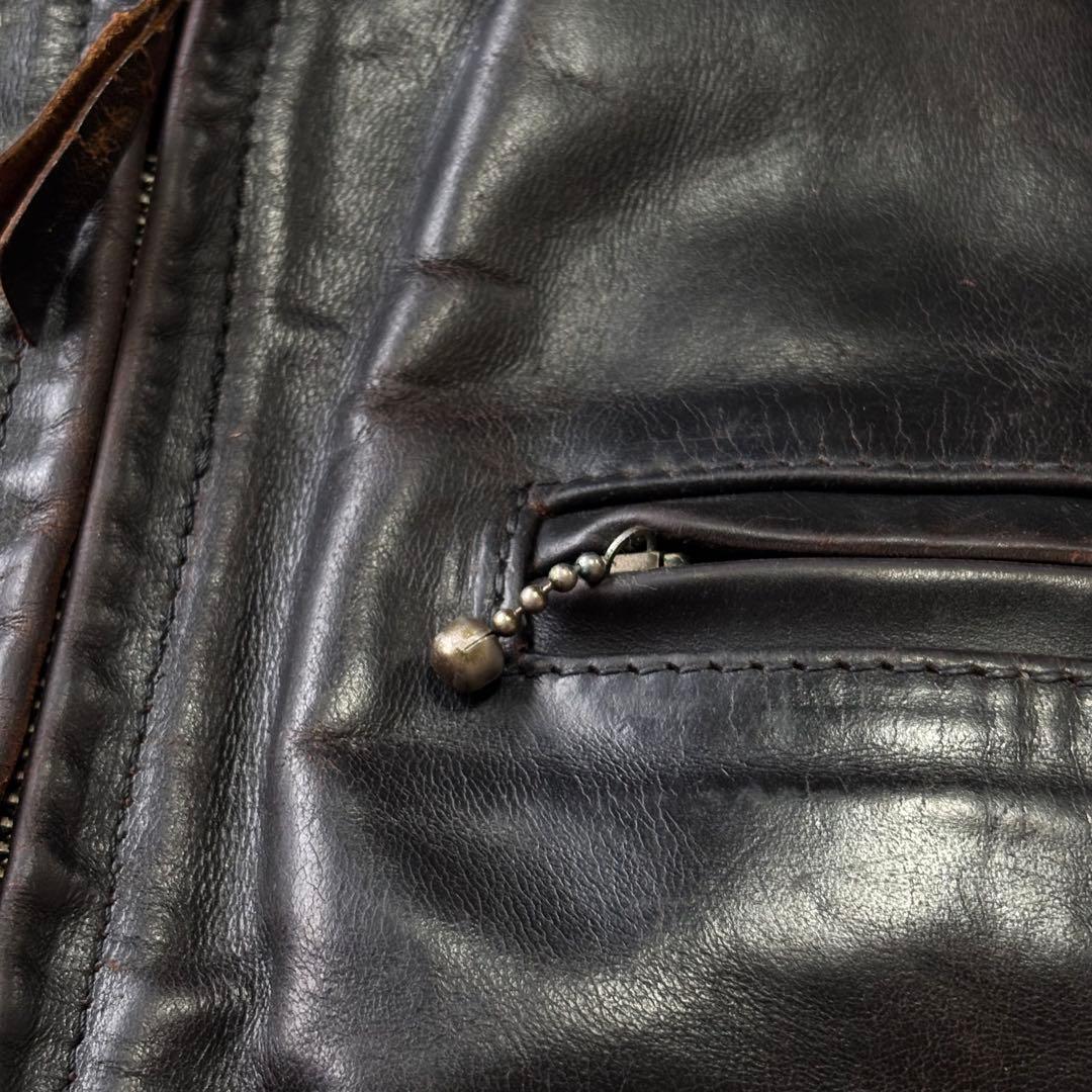 【超希少】エアロレザー ハイウェイマン レザージャケット ホースハイド 茶芯