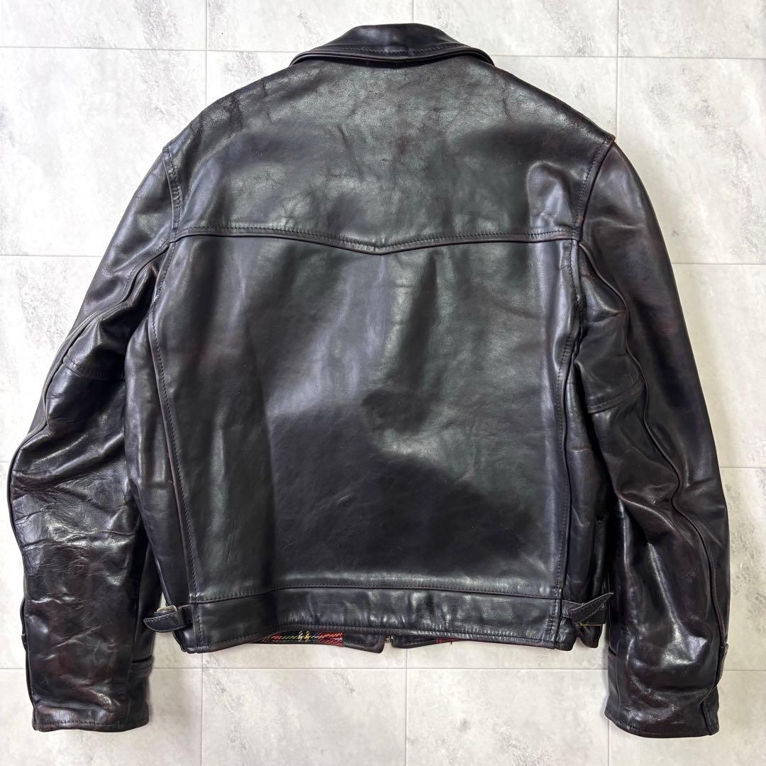 【超希少】エアロレザー ハイウェイマン レザージャケット ホースハイド 茶芯