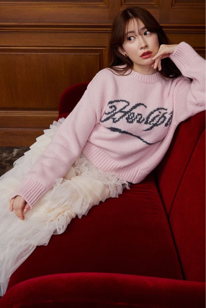 トップス HLT Loved one Logo Jacquard Knit candy