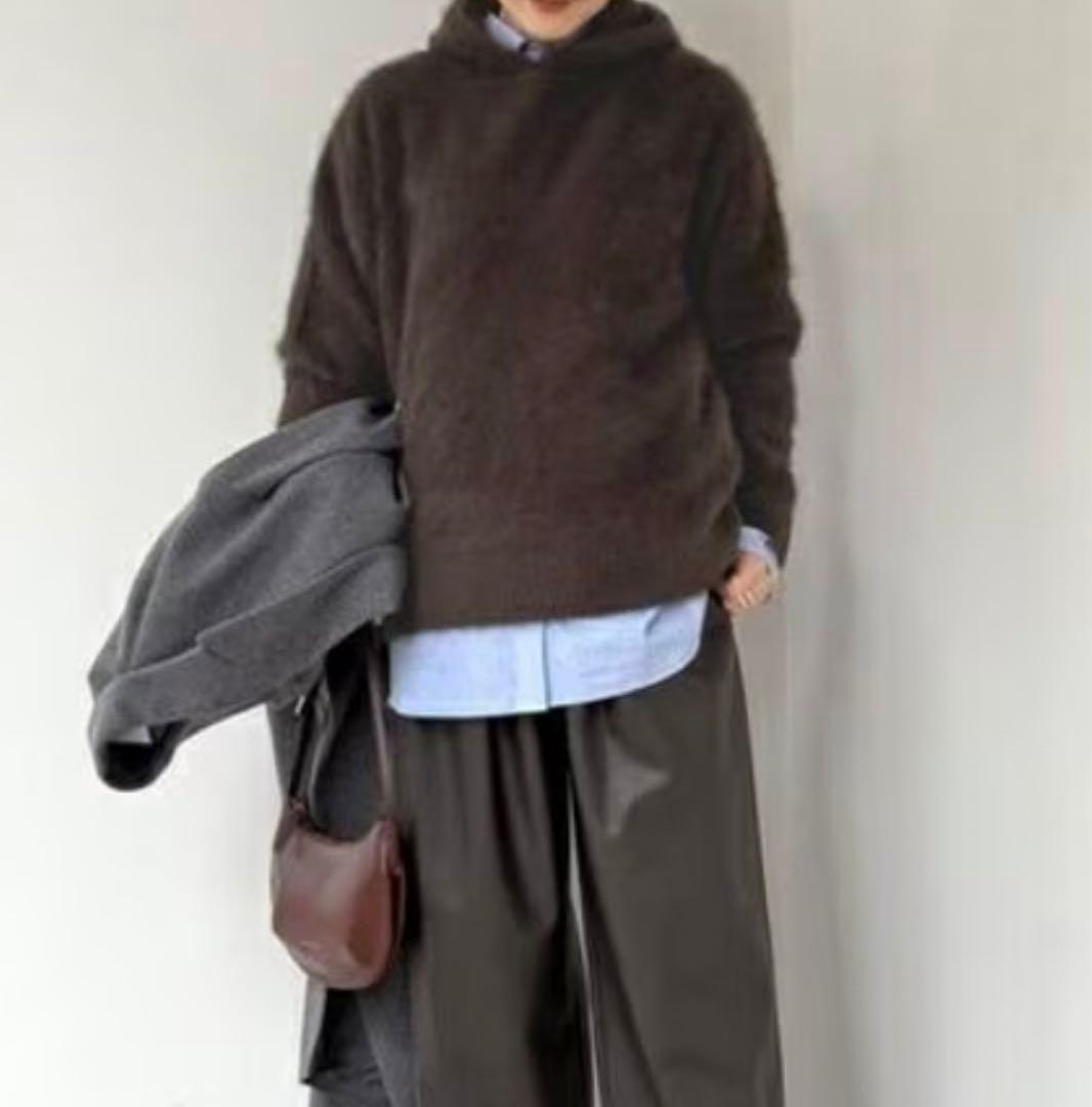 AP STUDIO 2024AW フォックスカシミヤフーディ― 美品　ブラウン