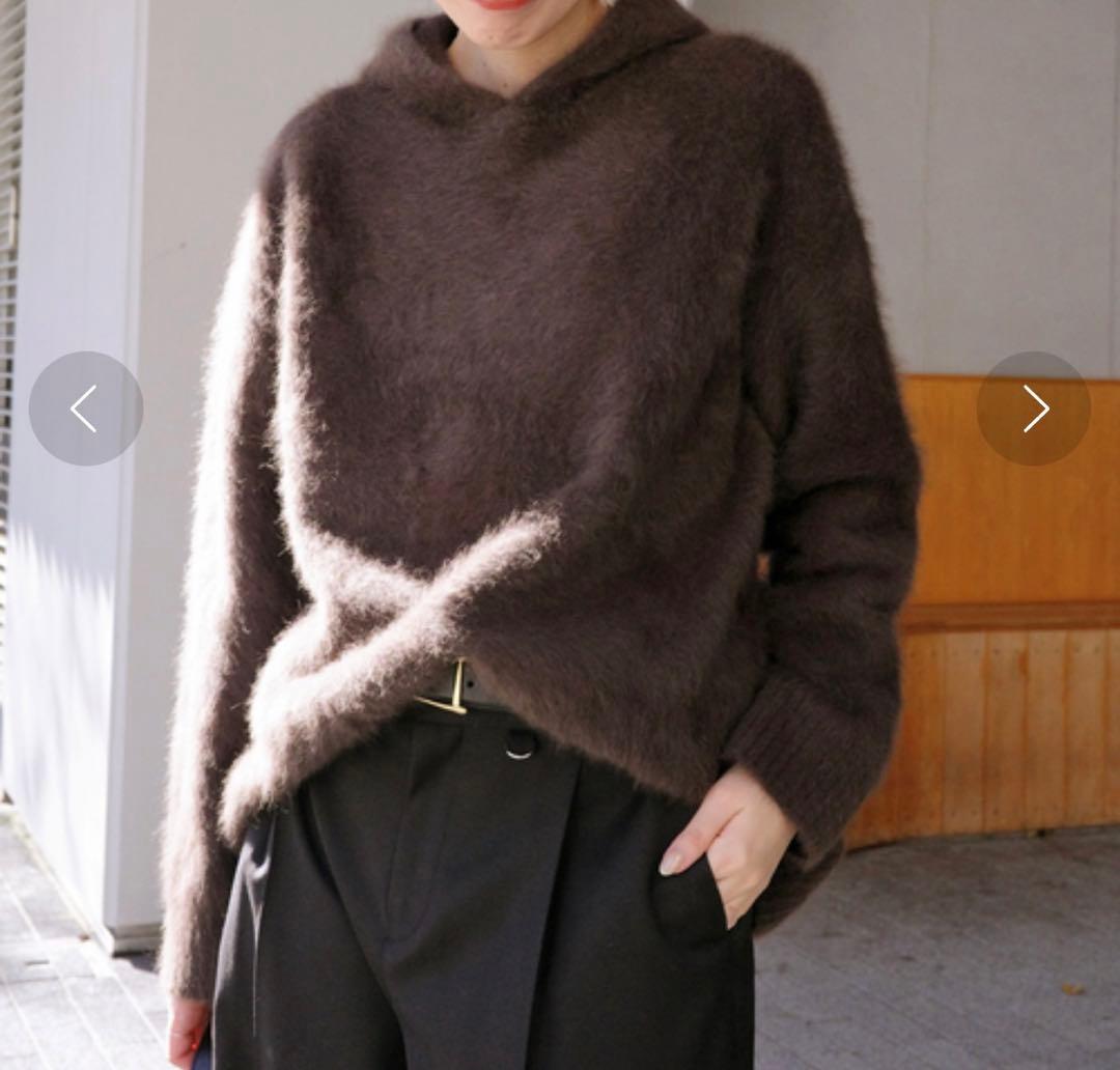 AP STUDIO 2024AW フォックスカシミヤフーディ― 美品　ブラウン