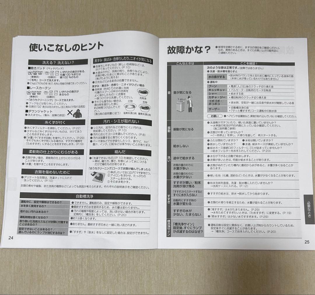 【う○こ】Panasonic縦型洗濯機8kg 2024年製