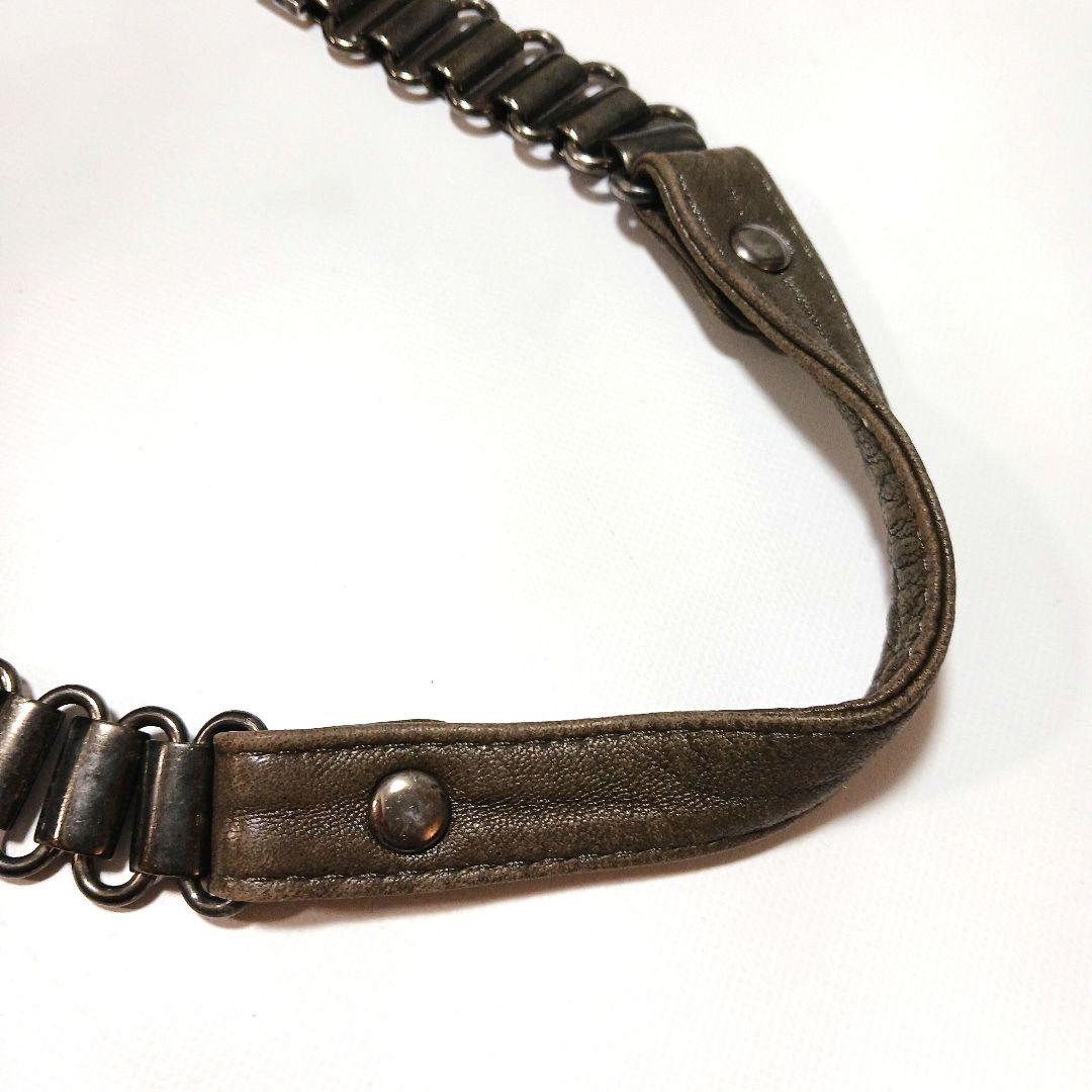 最終値下げ！ジャマンピエッシュビーズ装飾付きグレーショルダーバッグ（専用袋付！）