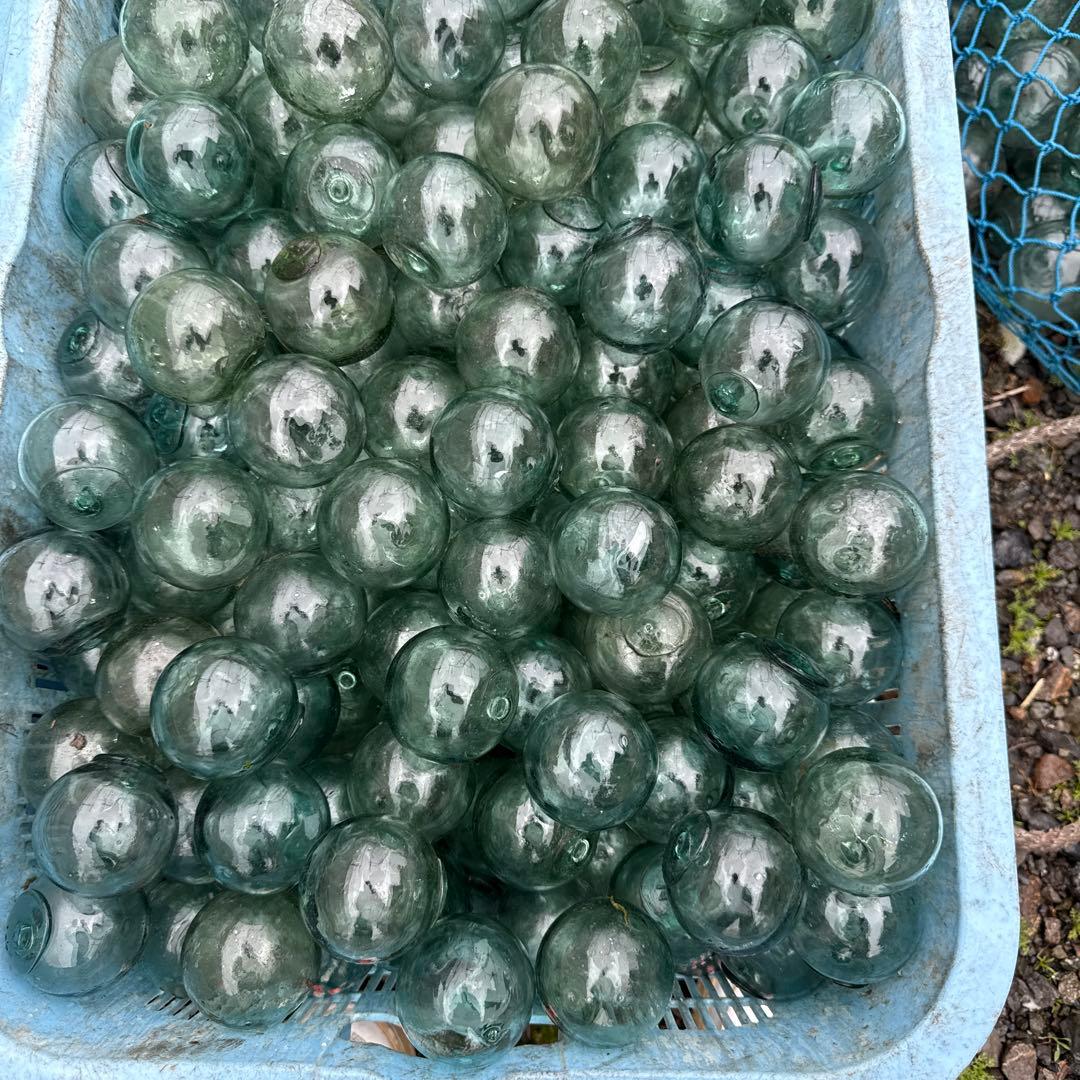 漁具　ガラス玉100個　浮子　漁師　網無し