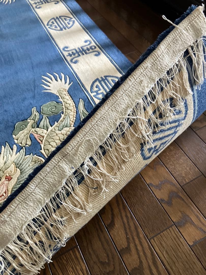 中国シルク100%段通: 120段手織り、186cm✖️122cm絨毯、カーペット