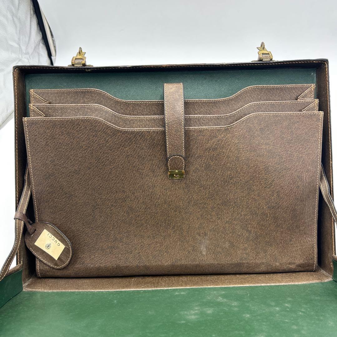 グッチ　レザー アタッシュケース オールドグッチ　ビジネスバッグ　ヴィンテージ