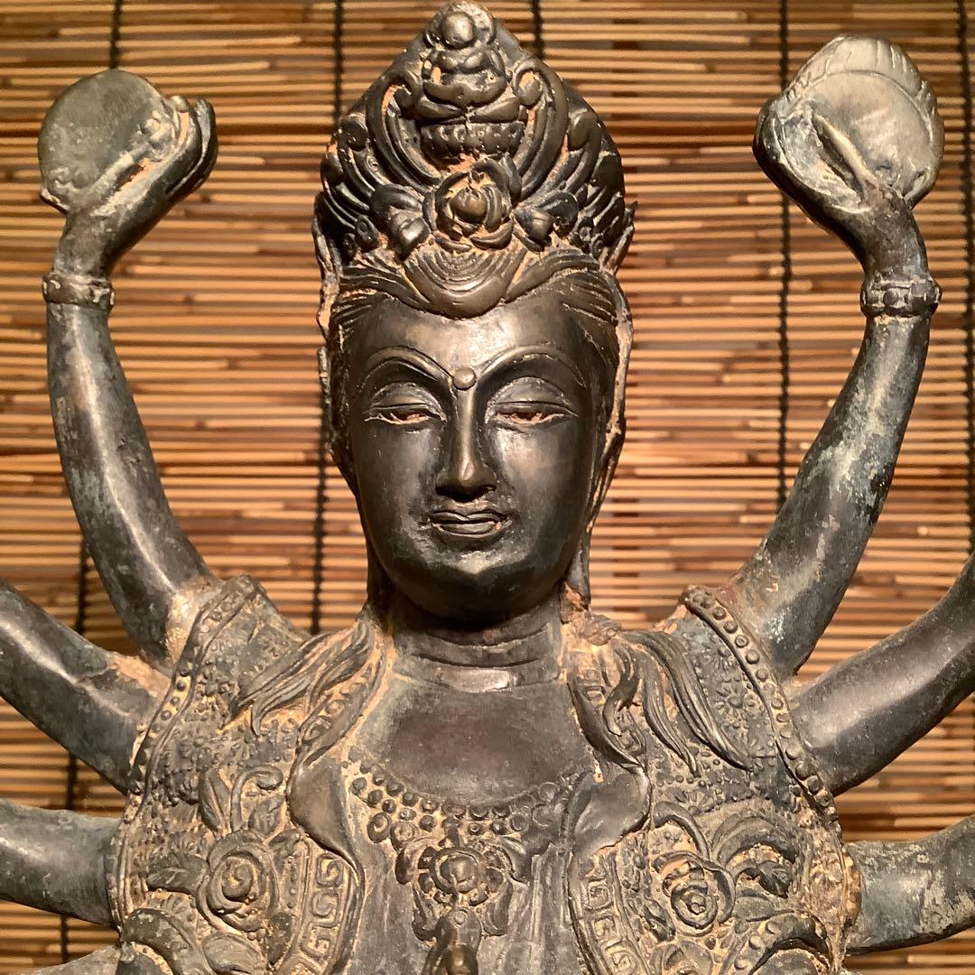 駒谷天藏様売約keep・中国チベット「亀上・千手千眼觀世音菩薩」伽梵達摩尊