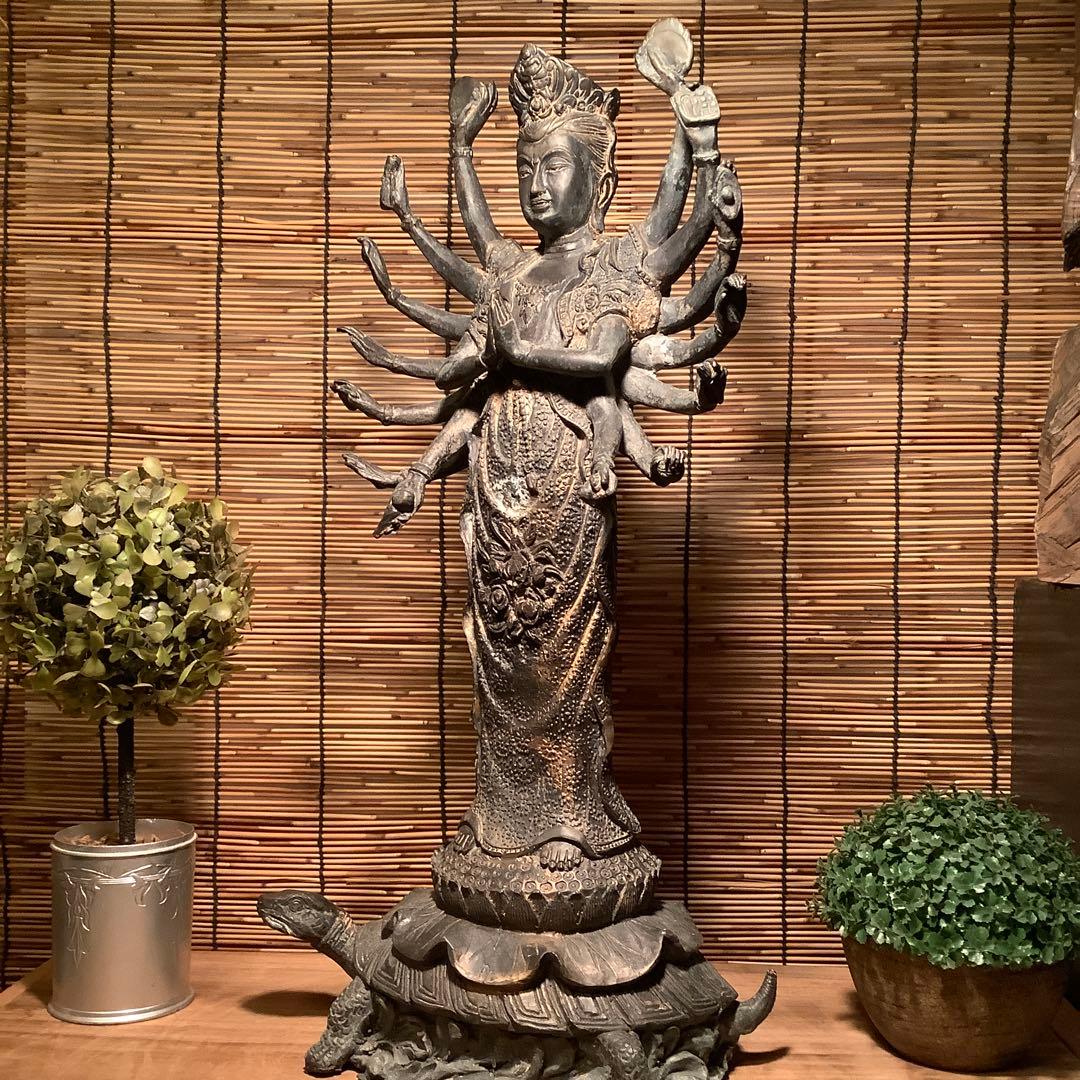 駒谷天藏様売約keep・中国チベット「亀上・千手千眼觀世音菩薩」伽梵達摩尊