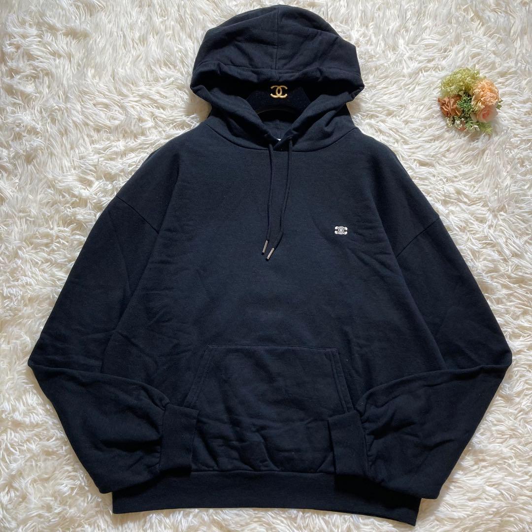 未使用級 BTSテテ着用 セリーヌ トリオンフ カシミア混 パーカー 黒 L