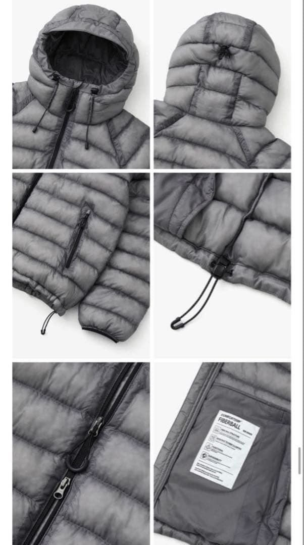 SUARE スアレ　ライトシアシェルダウンジャケット グレー