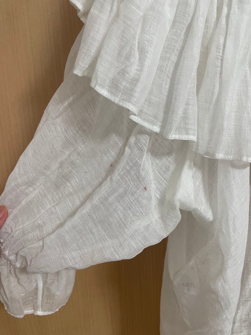 culeboo Curensology フリル付き長袖シャツ ホワイト