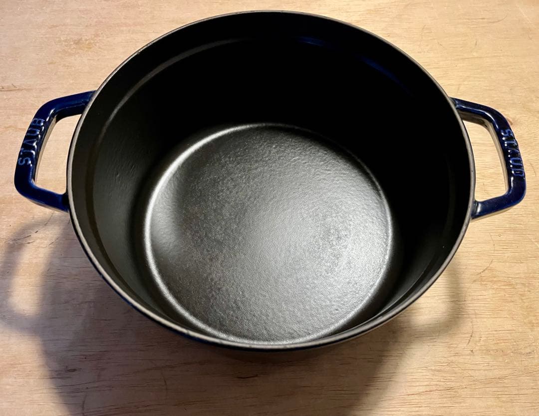 STAUB//ステンレススチール蒸し器付き両手鍋//26cm//ブルー