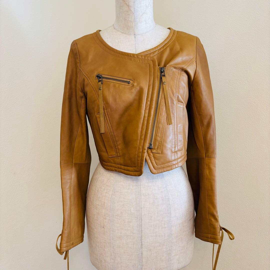 snidel 羊革 ラムレザー 編み上げ ショートJK 0