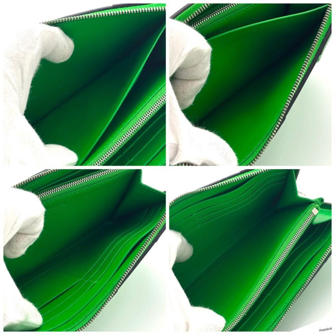 【最高級美品】ボッテガヴェネタ カセット グリーン 長財布 ジッピーウォレット