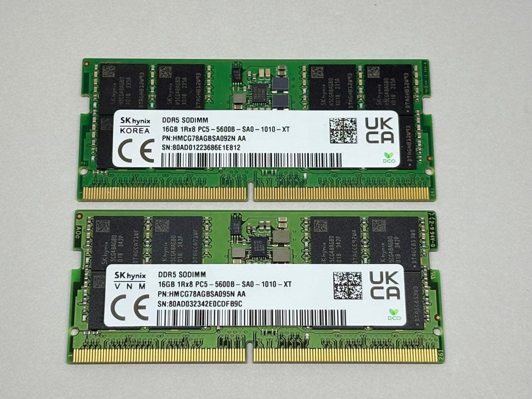メモリー DDR5 SODIMM 32GB (16GBx2) PC5 5600B