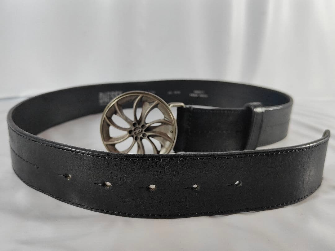 【極美品】DIESEL ディーゼル 艶黒本革　高級イタリアンレザーベルト　正規品