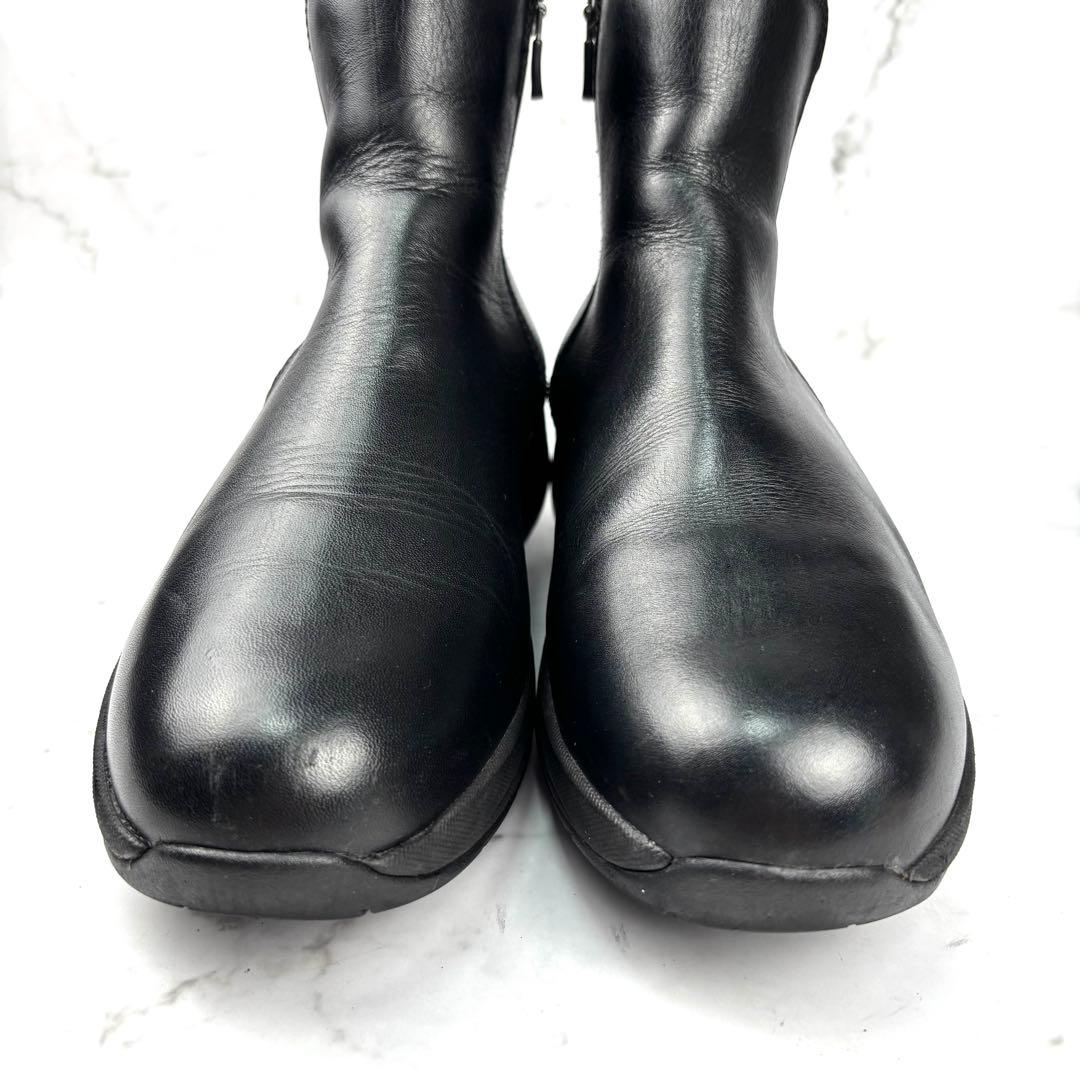 【美品】MBT サイドゴアブーツ レザー ブラック 厚底 ダイエットブーツ 本革