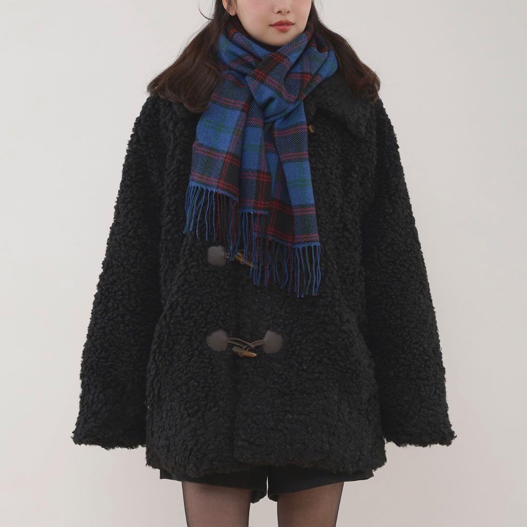 MUHET プードルシャギーダッフルコート 古着 Sサイズ