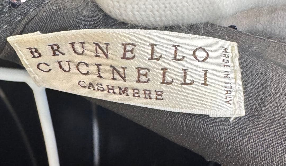 ブルネロクチネリ カシミヤ混スパンコールワンピ L サイズ イタリア製【美品】