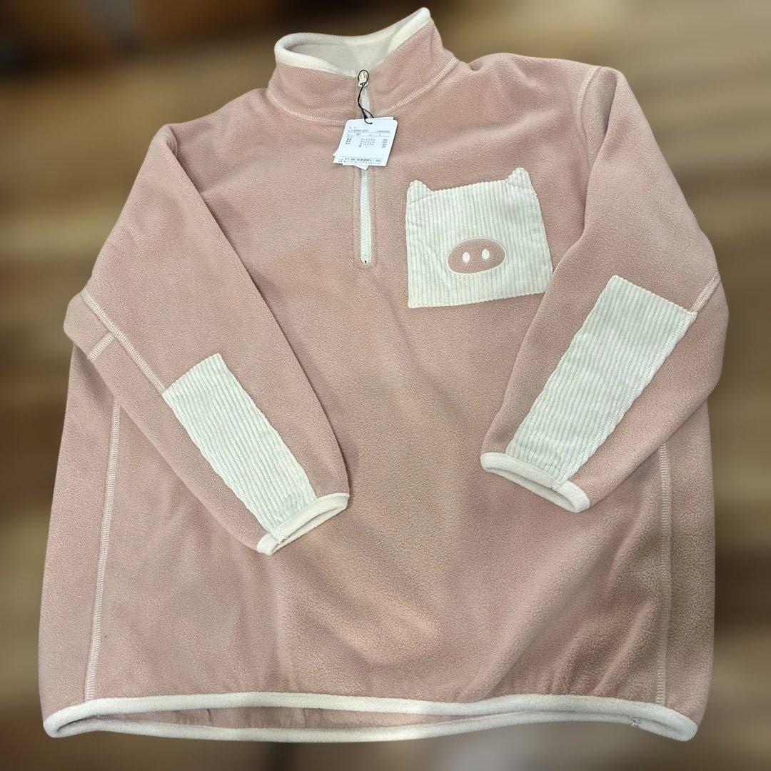 《新品》ドラッグストアーズ　ぶたポケット ハーフジップフリース