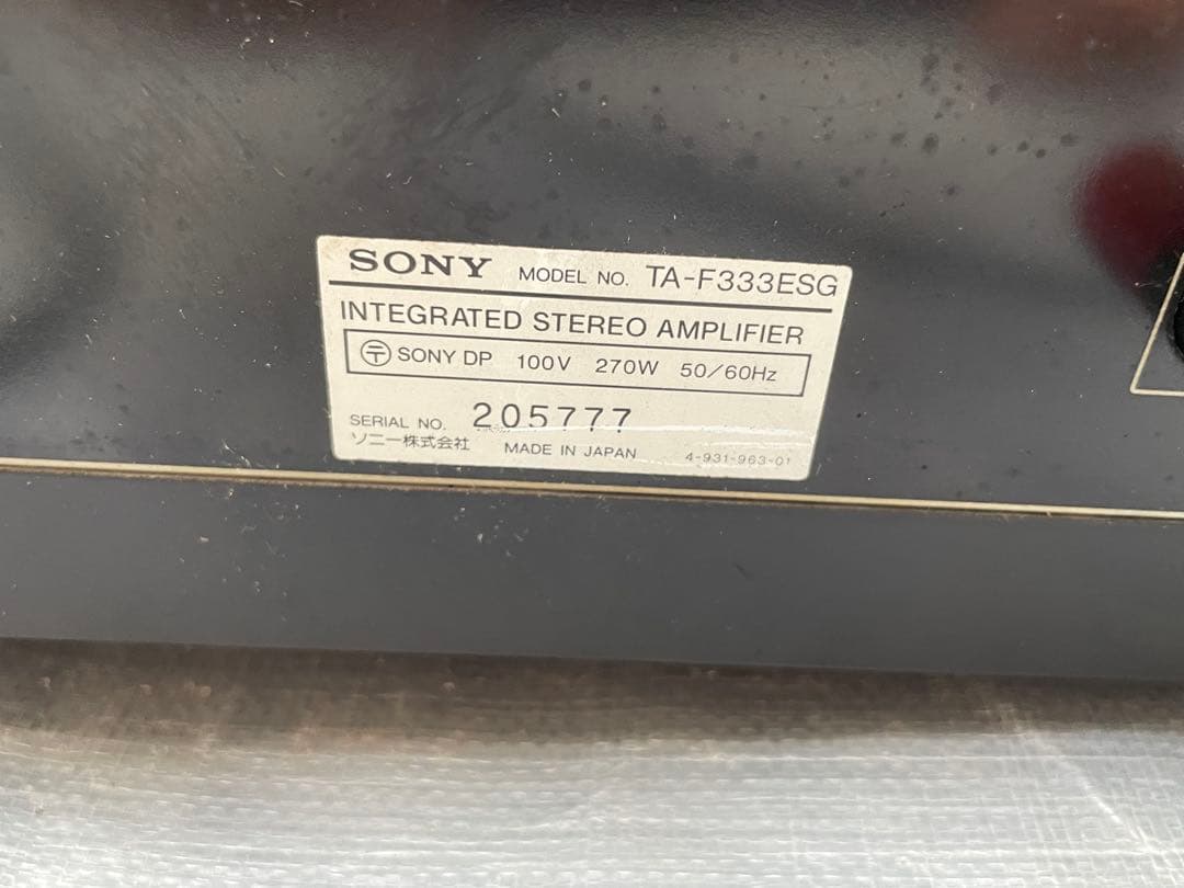 SONYソニー TA-F333ESG 通電のみ確認済み