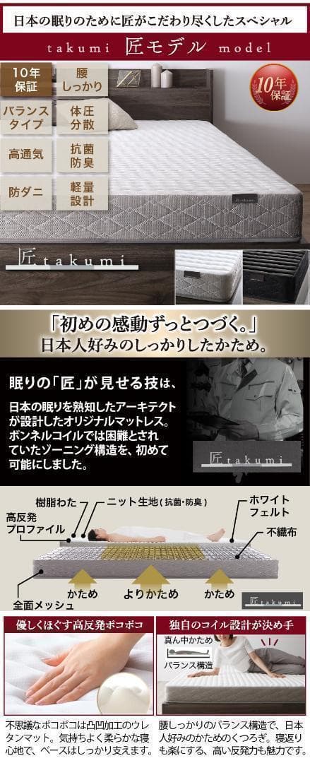 【ぶーたん】 セミダブルベッド マットレス付 棚 コンセント付 BB