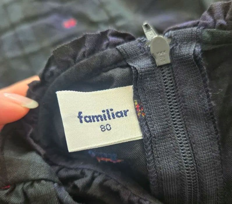 EM様お取り置き　familiar ファミリア 長袖ワンピース ネイビー