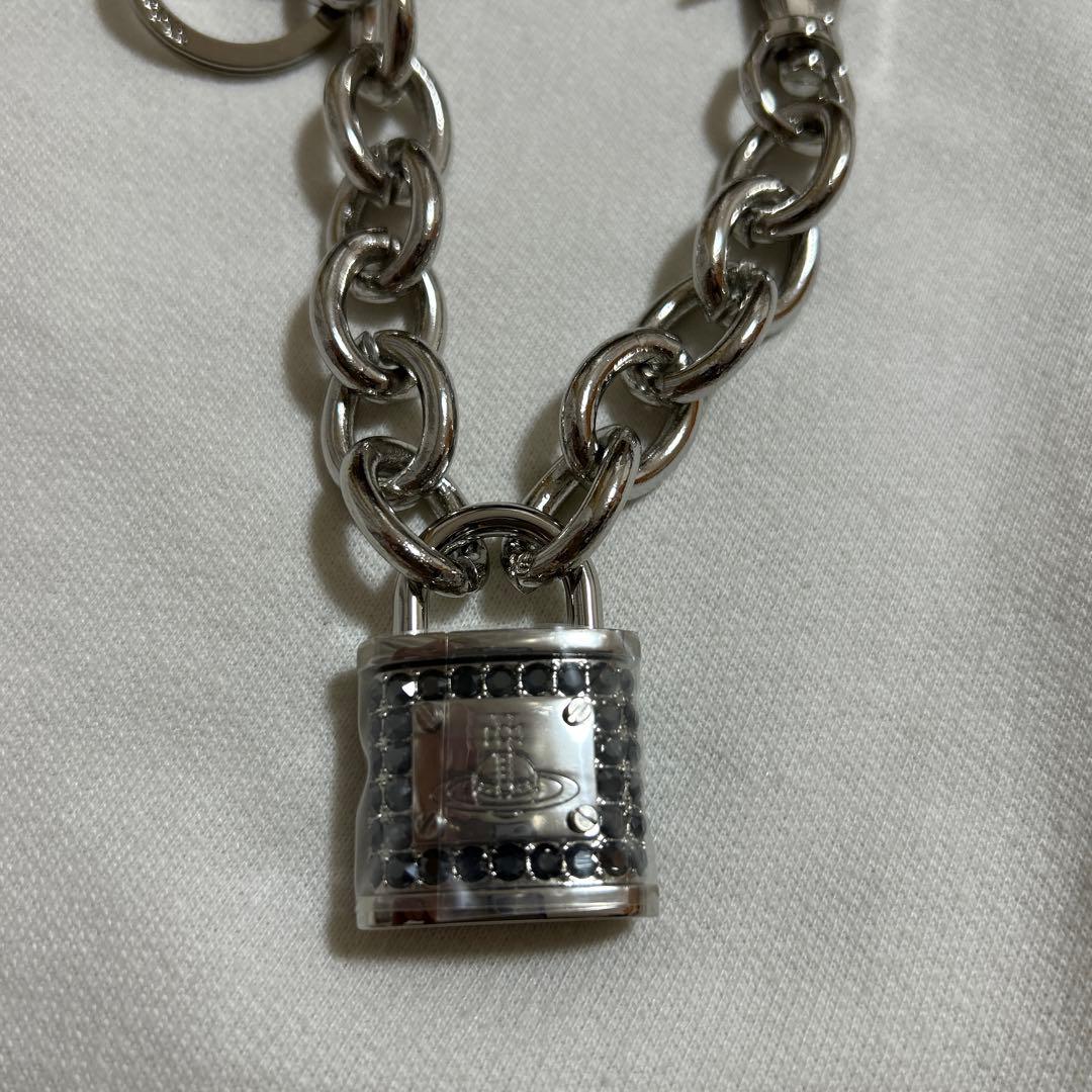 ヴィヴィアン パドロック 南京錠 キーホルダー チャーム チェーン シルバー