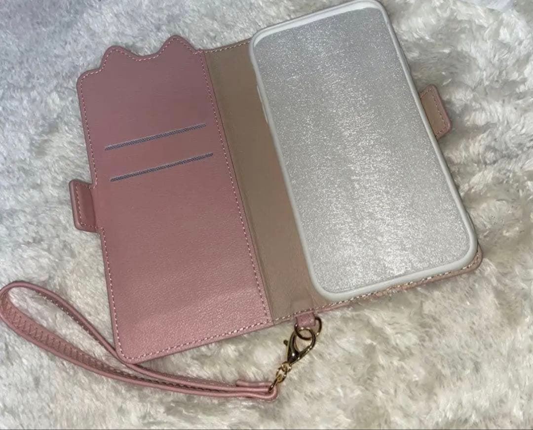 iPhone11用手帳型ケース アプリコットピンク