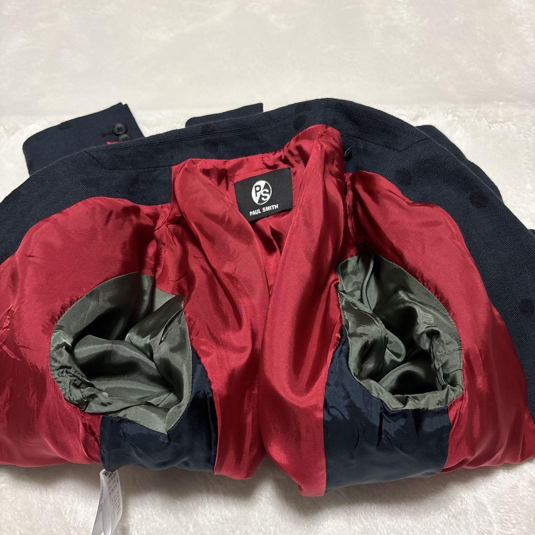 極美品★ピーエスポールスミス　セットアップ　ドット　ネイビー　3点セット　40