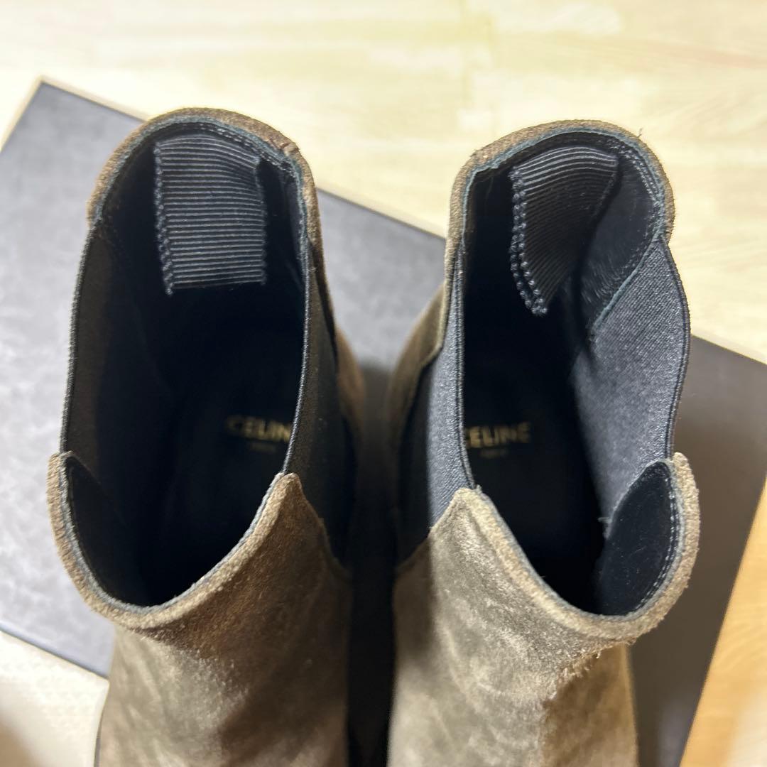 CELINE サイドゴアスエードブーツ　35 ブラウン　チェルシーブーツ
