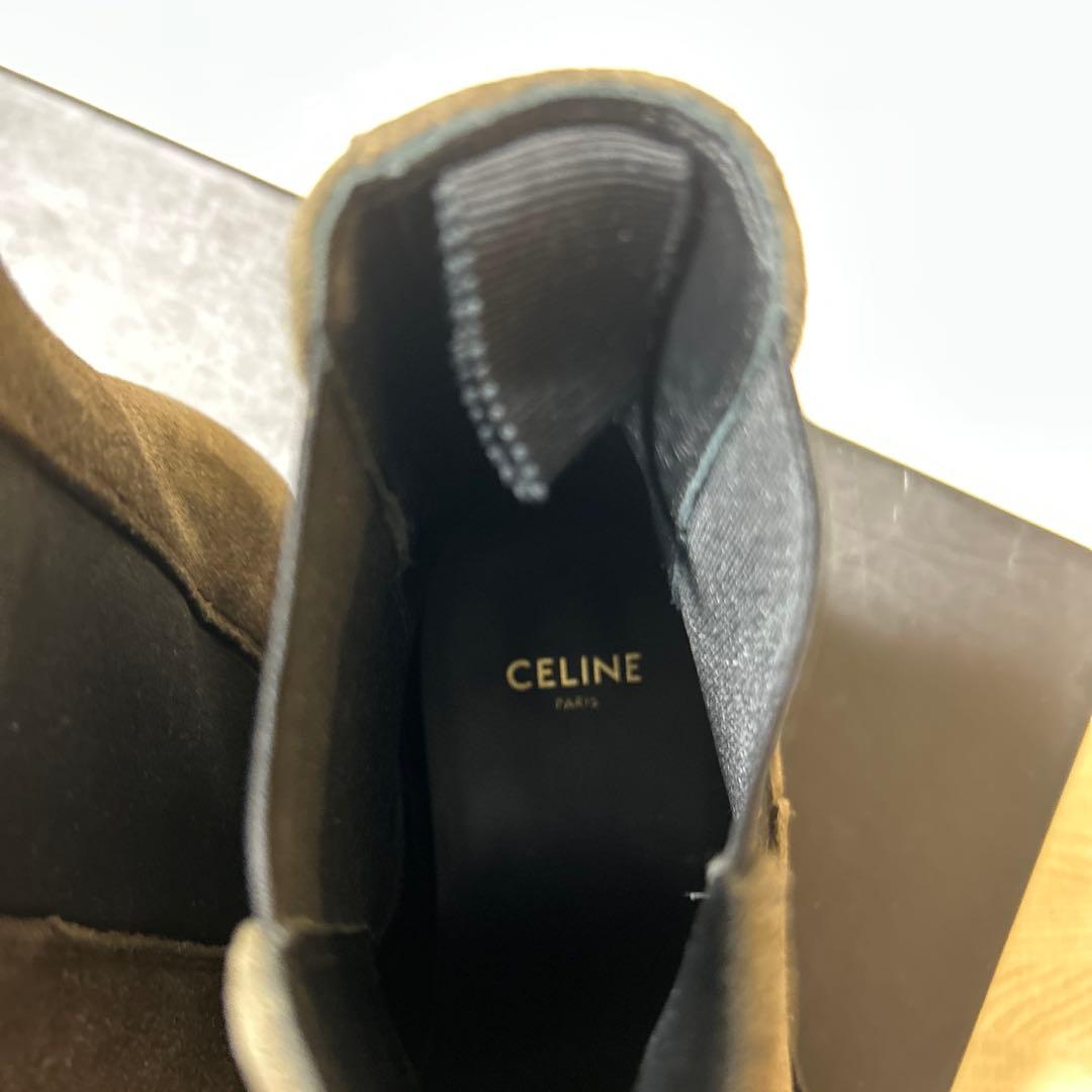 CELINE サイドゴアスエードブーツ　35 ブラウン　チェルシーブーツ