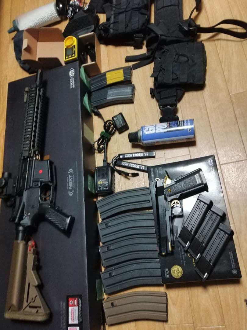 次世代電動ガン Mk18 Mod.1　ハイキャパゴールドマッチ　サバゲーセット