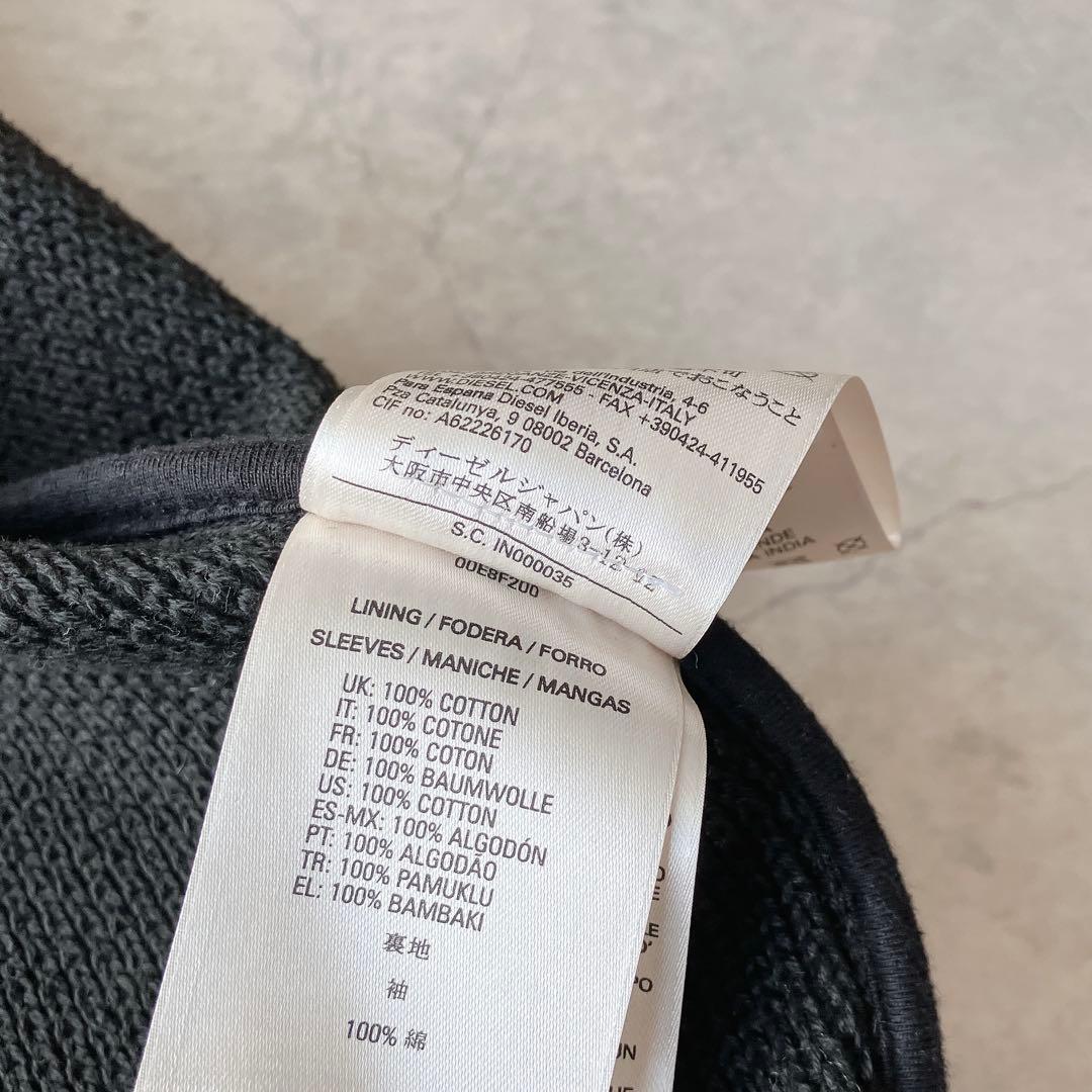 DIESEL シープスキン 羊革 ブラックレザージャケット パーカー フード付き