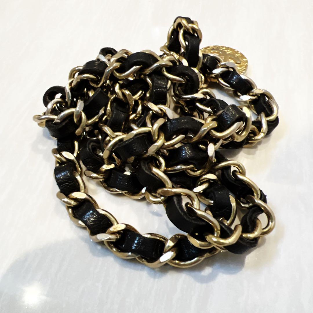 美品　CHANEL シャネル　チェーン　ベルト　ヴィンテージ　本革　レザー