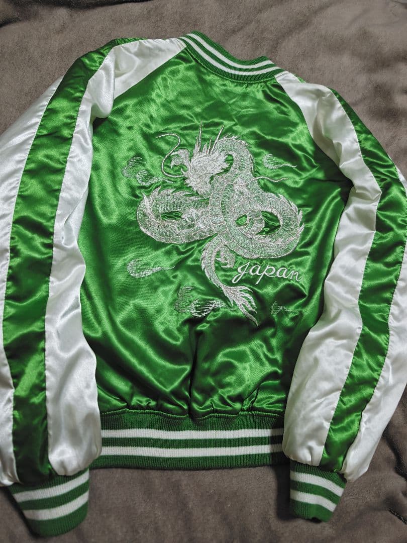 Hoshihime 日本製 限定龍 スカジャン グリーン サテン unisex