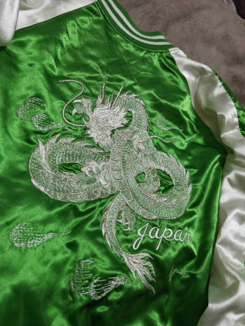Hoshihime 日本製 限定龍 スカジャン グリーン サテン unisex