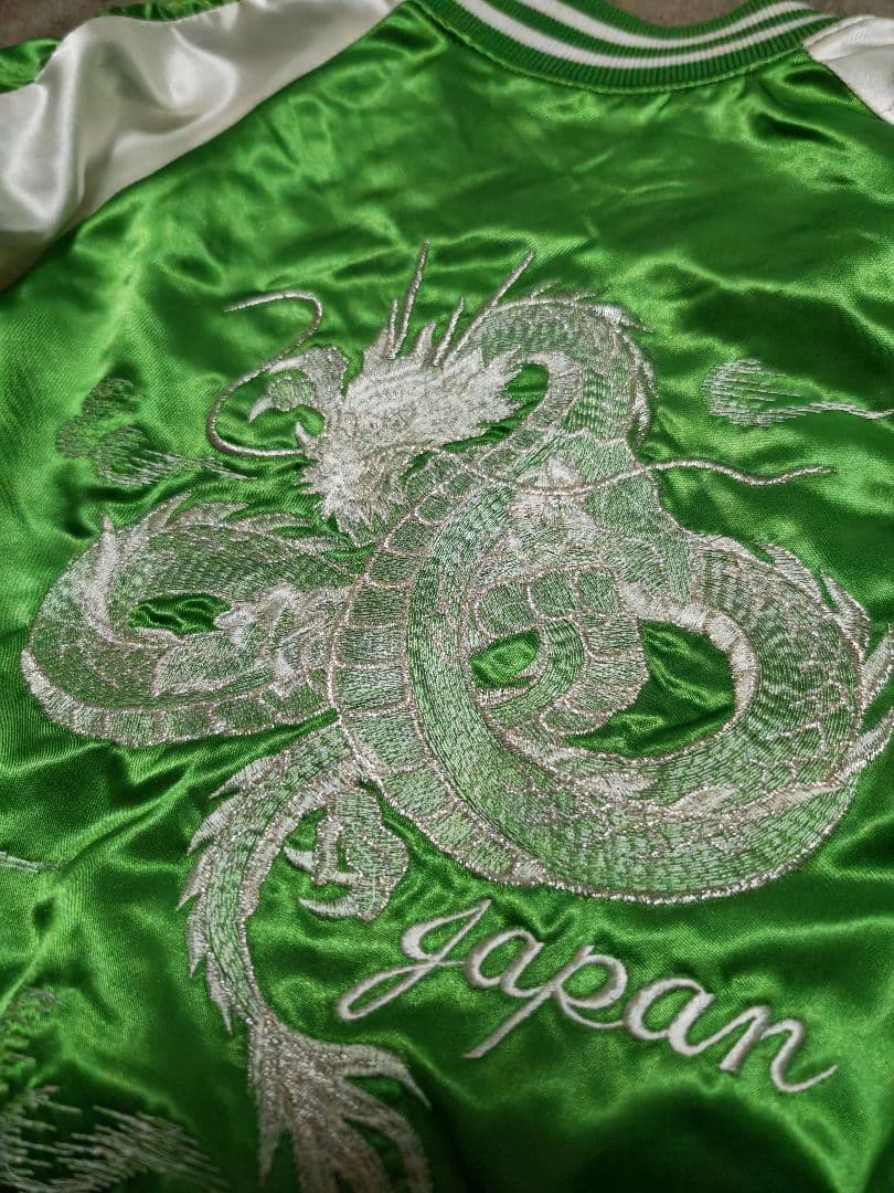 Hoshihime 日本製 限定龍 スカジャン グリーン サテン unisex