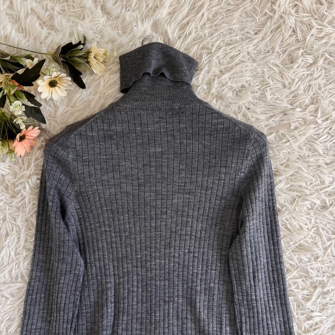 Drawer ドゥロワー カシミヤ シルク リブ タートル ネック ニット