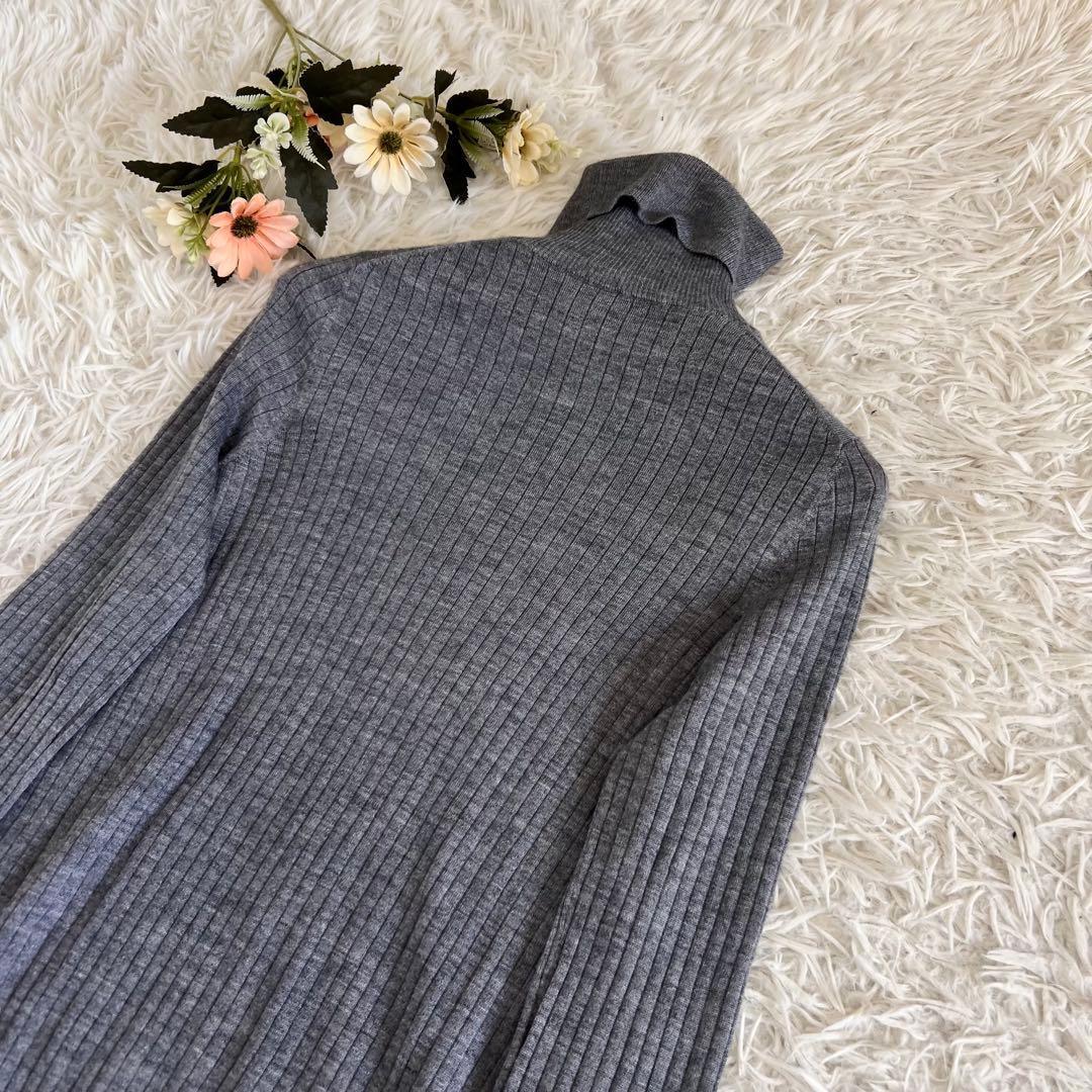 Drawer ドゥロワー カシミヤ シルク リブ タートル ネック ニット
