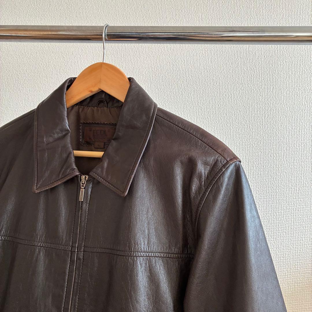 ヴィンテージ レザージャケット ダークブラウン L スペシャル　レザー　ラルフ