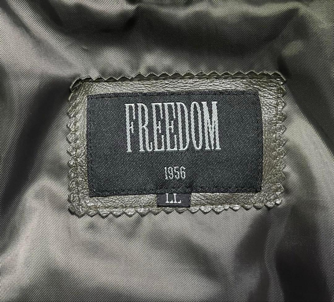 美品✨　レザーボンバージャケット　ラムレザー　オールレザー　ショート丈　XL