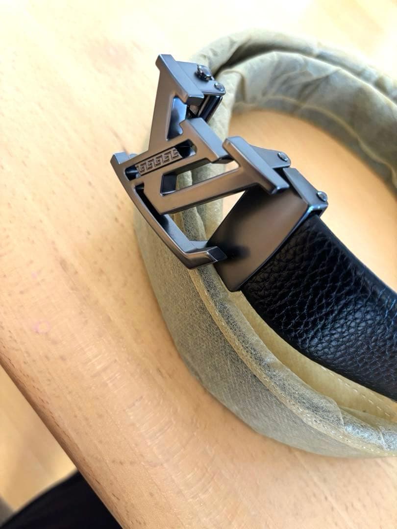 LV レザー ベルト ブラック/グレー★新品未使用、送料無料★