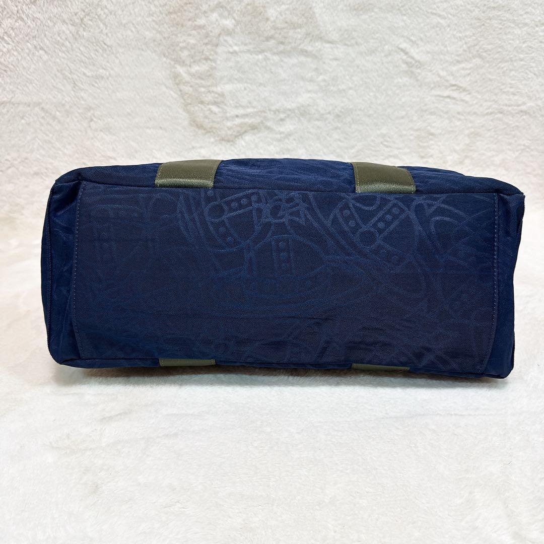 美品✨ ヴィヴィアンウエストウッド トートバッグ A4可 オーブ 総柄 ネイビー