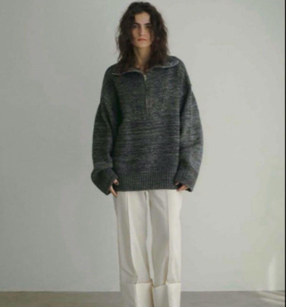 最終お値下げ　ETRE TOKYO ミックスヤーンハーフジップニットプルオーバー