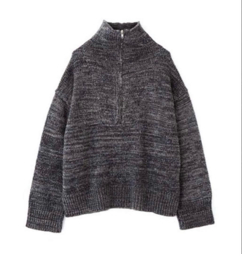 最終お値下げ　ETRE TOKYO ミックスヤーンハーフジップニットプルオーバー