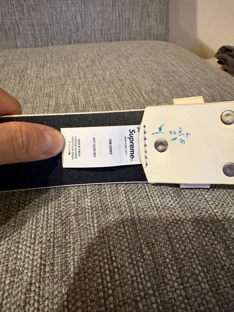 Supreme Repeat Leather Belt 白Floral花柄