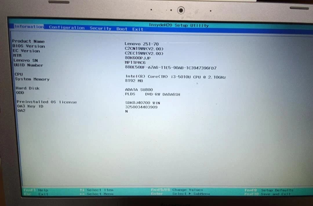 LenovoZ51 Corei3 240GBSSD 8GBメモリ WIN11