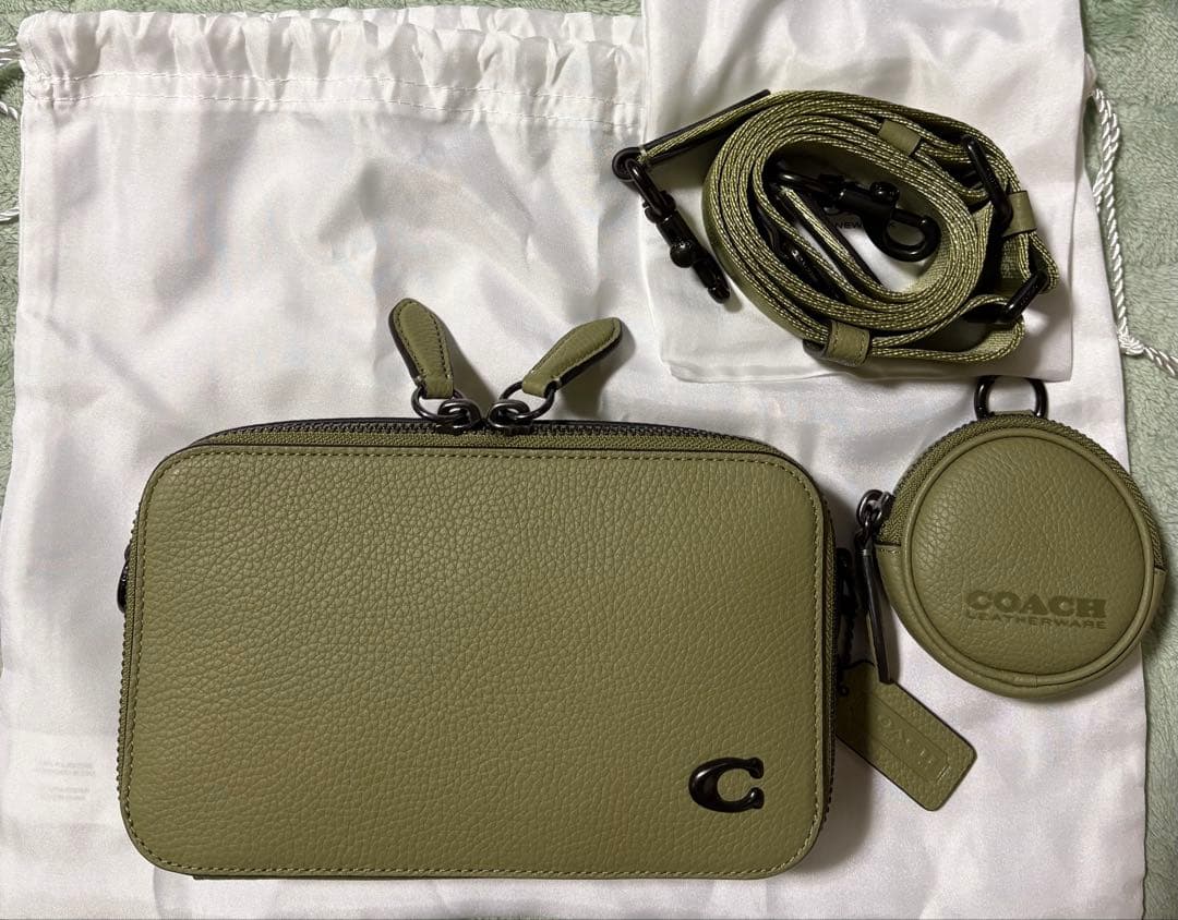 COACH チャーター スリム クロスボディ ショルダーバッグ モスグリーン新品