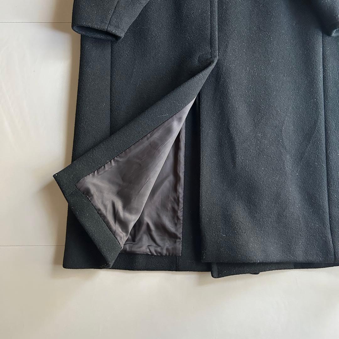 HYKE メルトンウール 比翼チェスターコート ブラック サイズ1